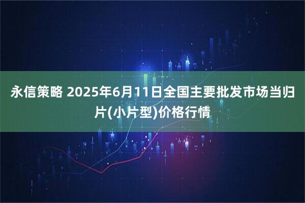 永信策略 2025年6月11日全国主要批发市场当归片(小片型)价格行情