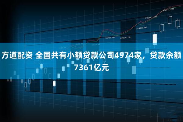 方道配资 全国共有小额贷款公司4974家，贷款余额7361亿元