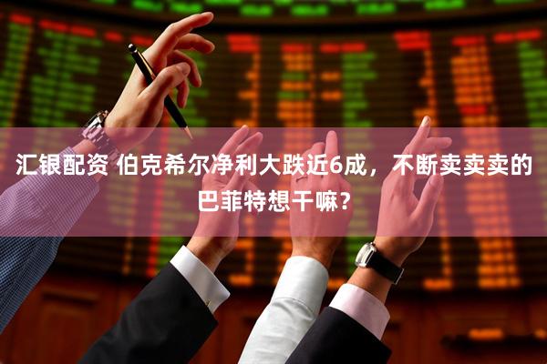 汇银配资 伯克希尔净利大跌近6成，不断卖卖卖的巴菲特想干嘛？