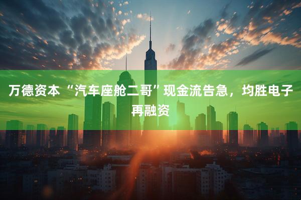 万德资本 “汽车座舱二哥”现金流告急，均胜电子再融资