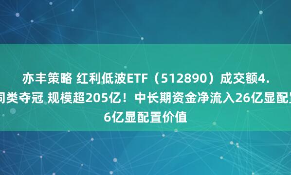 亦丰策略 红利低波ETF（512890）成交额4.84亿同类夺冠 规模超205亿！中长期资金净流入26亿显配置价值